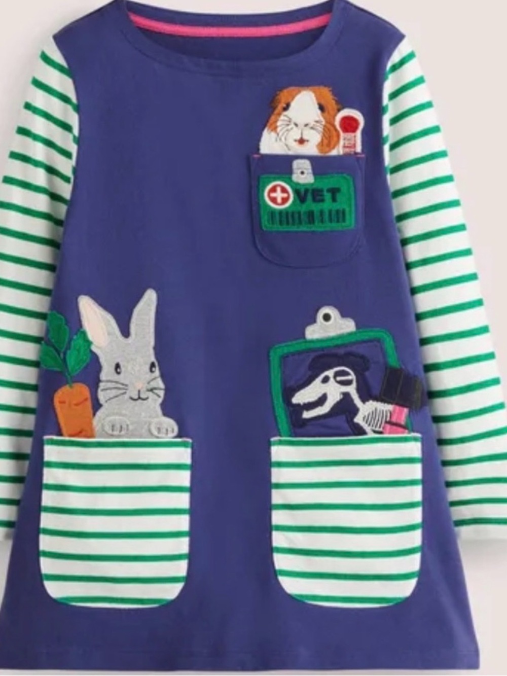 Fauxden Vet Career Appliqué Dress Sz 7-8